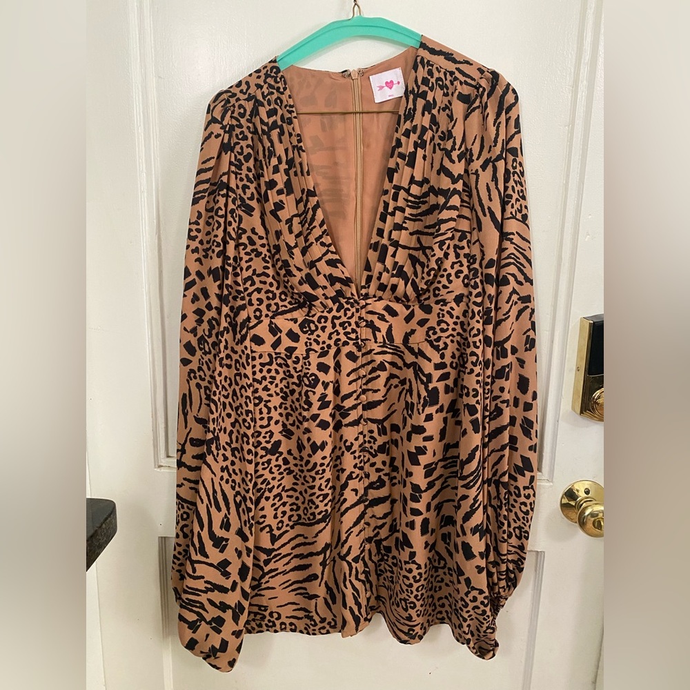 Buddy Love Long-sleeve Animal Print Mini Dress